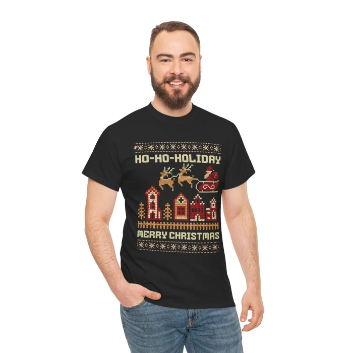T-shirt z nadrukiem Ho-Ho-Holiday